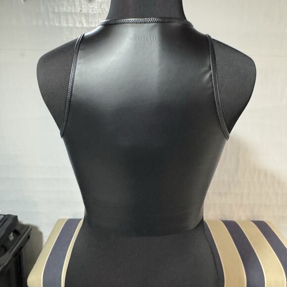 Good American Tank Top Cropped Faux Leather Women's Size 2 - Picture 4 of 6